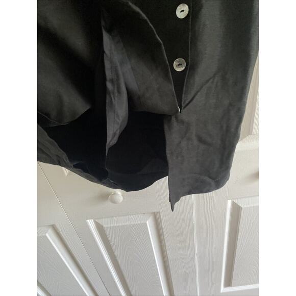 Spiegel Womens 6 Black Linen Blend Dress‎ Pearl Button - Picture 6 of 7